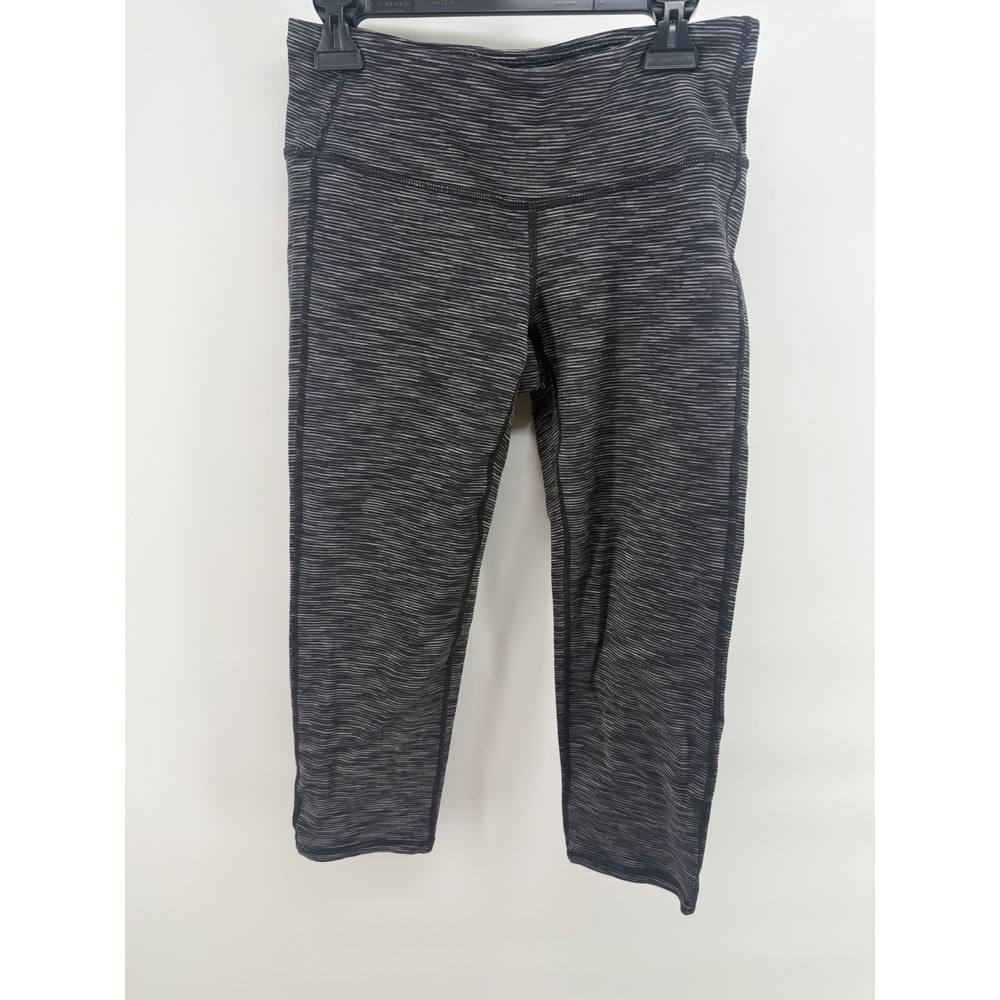 Athleta Space Dye Cropped Leggings Black Gray Heather Yoga Pants Small 722061-00